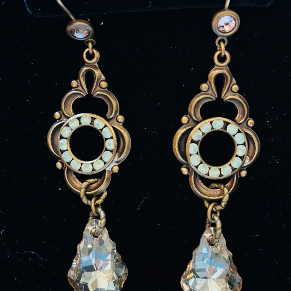 Elegant Gold and Silver Dangle Earrings